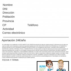 Ficha alta socio AUNA