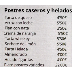 Carta Postres "La Entrelluxa"