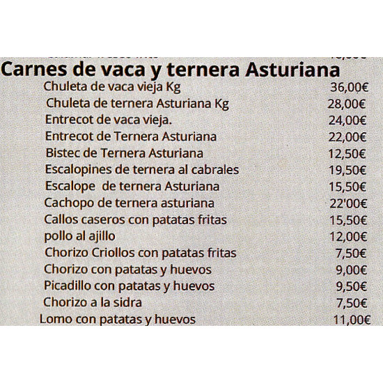 Carta Carnes "La Entrelluxa"