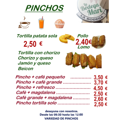 Desayunos en Bodega Mari