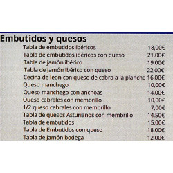 Carta Embutidos "La Entrelluxa"