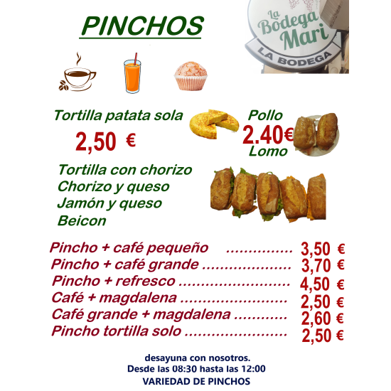 Desayunos en Bodega Mari